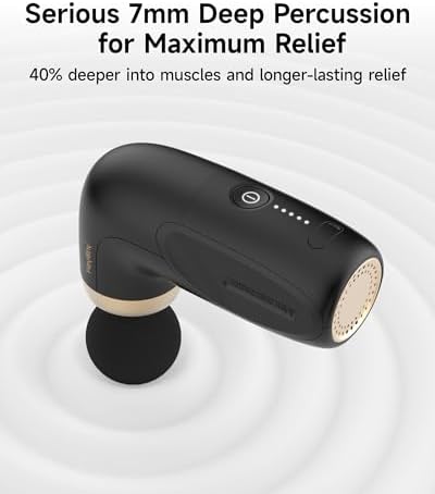 HEYCHY A1 Mini Massage Gun, Portable Deep Tissue Massager, Black