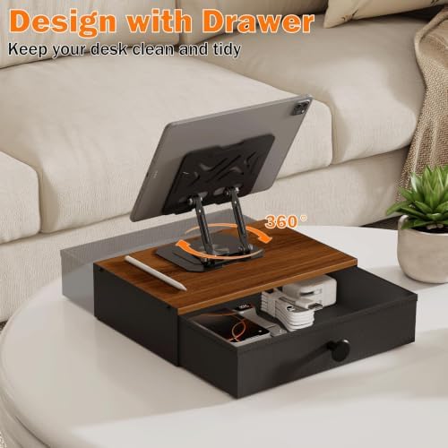 Desk Drawer Organizer for ipad Accessory,Desk Organizers and Accessories,360°Adjustable Rotation Tablet Holder Stand,Compatible with 4.7-16.9" iPads, Surface Tablets, Portable Monitors, Kindle & More