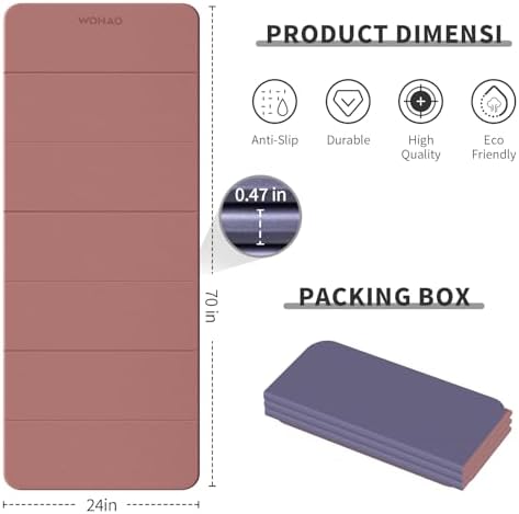 7-Fold Yoga Mat 70"x24" - 1/2 Inch Thick