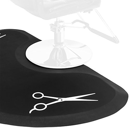 OmySalon 1/2'' Thick Anti Fatigue Mat for Hairstylist Standing, 3'x5' Barber Floor Matt with Scissor Under Salon Chair, Hair Cutting Hairdressing Equipment