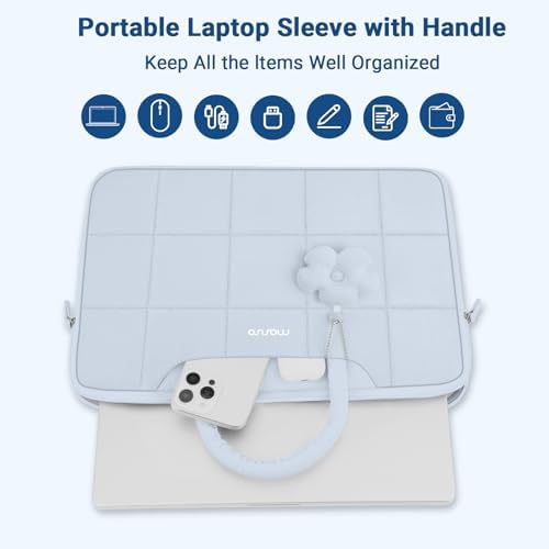 MOSISO Laptop Case 13.3 inch, 13-13.3 inch Laptop Sleeve, Baby Blue