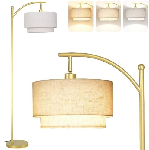SUNMORY Floor Lamps for Living Room with 12W LED Bulb, Arc Lamp with 3 CCT