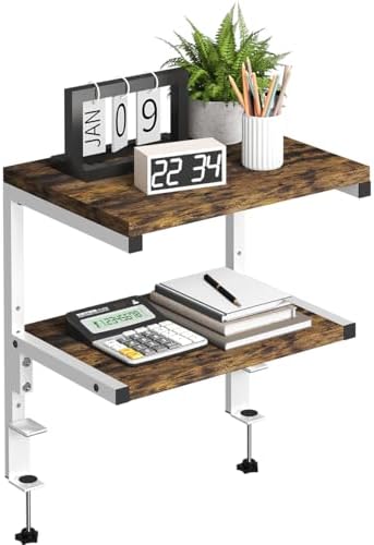 Mondazie 2-Tier Adjustable Desk Shelf Organization, White