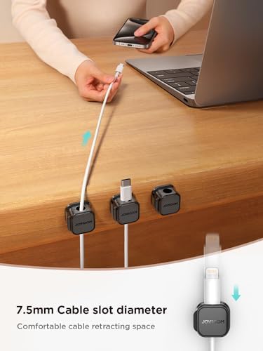 JOYROOM 12 Pack Magnetic Cable Clip Cord Organizer Adhesive Wire Management