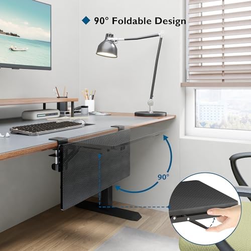 BONTEC Small Ergonomics Desk Extender Tray, 20 x 9.5 Inch, Black Carbon