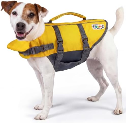 Outward Hound Granby Splash Dog Life Jacket, Life Vest, Yellow, Small