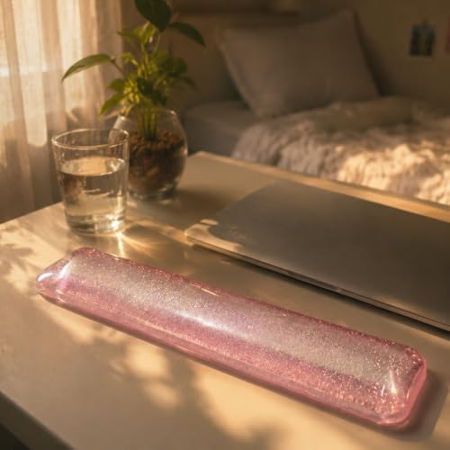 Pink Wrist Rest for Keyboard Glitter Wrist Rest Comfortable