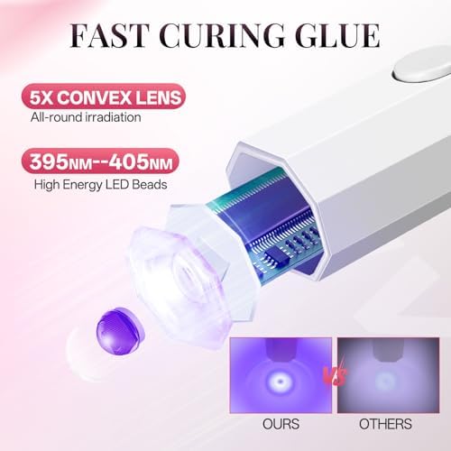 krofaue Cordless UV Nail Light with Stand, Digital Display, 2 Timers