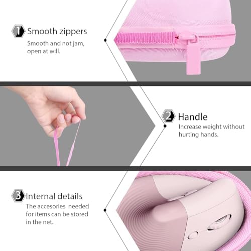 co2CREA Hard Case for Logitech Lift Vertical Ergonomic Mouse, Rose