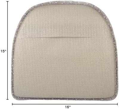 Klear Vu Raindrop The Gripper Non Slip Chair Cushions, Soft & Comfortable Seat Pad, Sitting Pillow for Kitchen, Dining or Office, 2 Count (Pack of 1), Dove