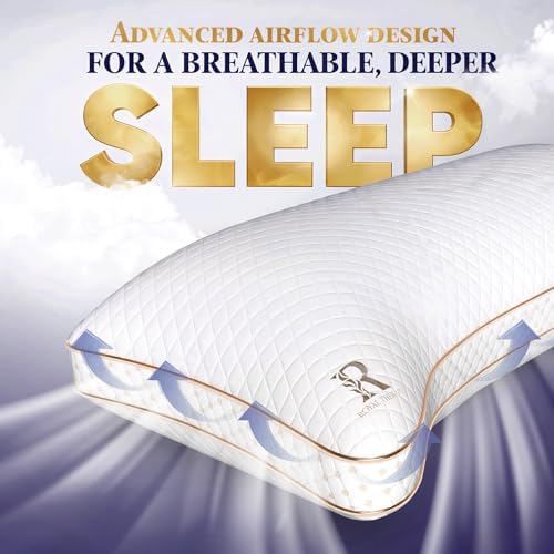 Royal Therapy King 2-Pack Memory Foam Pillow, Adjustable Shredded Odor-Free Pillow for Neck & Shoulder Pain Relief, Support for Back, Stomach, Side Sleepers BioForm