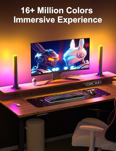 RGB Light Bar, Smart LED Light Bar Work with Alexa, Music Sync, APP & Remote Control, USB Powered TV Backlight, Color Changing Ambient Lighting for Room PC Monitor Gaming Desk (Adapter not Included)