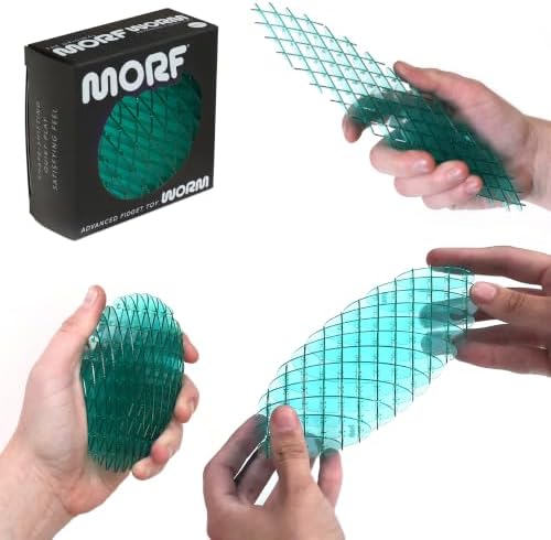 Morf Worm 3D Sensory Fidget Toy for Kids and Adults, Blue, Small