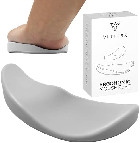Virtusx Ergonomic Wrist Rest for Mouse, Right-Handed Gliding and Sliding Palm Wrist Support Pad, Carpal Tunnel and Pain Relief, Desk Accessories for Office Work, Gaming, Coding
