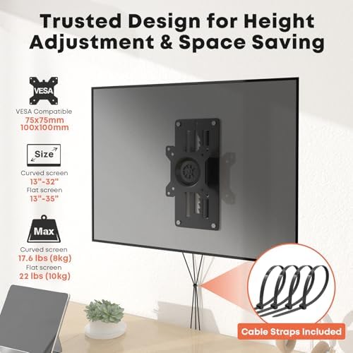 PUTORSEN Height Adjustable Monitor Wall Mount for up to 35"Ultrawide Screen