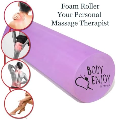 Small Size Medium-Hard Density EVA 4 Inch Foam Roller for Back &Leg Pain; Sore Muscle Recovery; Trigger Point Massage Roller Ø3.75x18inch Physical Therapy; Helps as Spine Cracker Stretcher