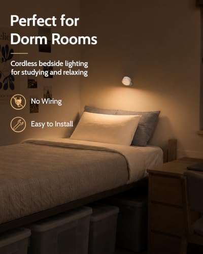 Rechargeable Wall Sconces with Remote, Magnetic Wall Lights, White