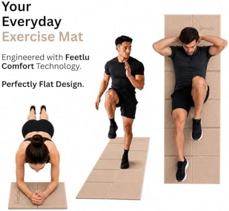 Foldable Yoga Mat, 72" x 24" x 6mm, Lightweight & Non-Slip