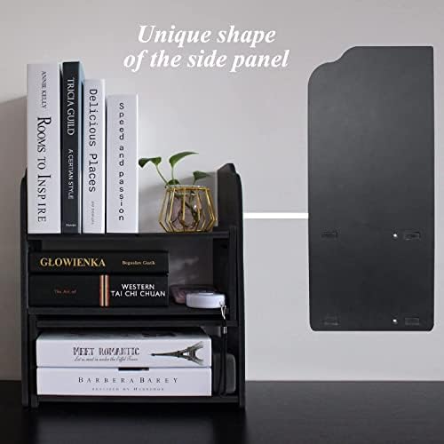 YGYQZ Adjustable Desktop Shelf Organizer, 3-Tier Desk Shelf, Black