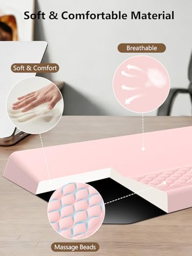 2-in-1 Ergonomic Keyboard Stand with Wrist Rest, Pink