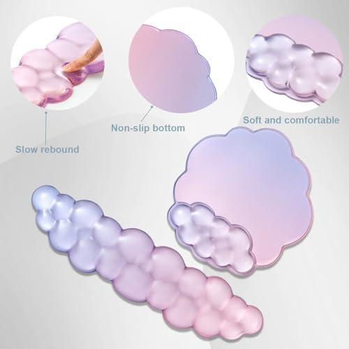 Gel Cloud Mouse Pad with Wrist Rest Set for Keyboard - Offcie Accessories