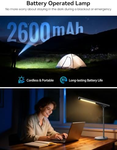 Cordless Desk Lamp, Magnetic LED Table Work Light with Dimmable Brightness