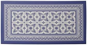 J&V TEXTILES Kitchen Mat Cushioned Anti Fatigue Floor Mat,19.6"x55", Thick Non Slip Waterproof Kitchen Rugs and Mats, Standing Mat for Kitchen,Floor,Home,Office,Desk,Sink,Laundry (Blue Geo)