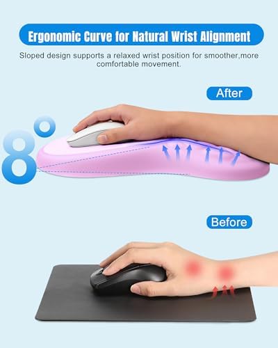 Ergonomic Mouse Pad with Sloped Memory Foam Wrist Rest