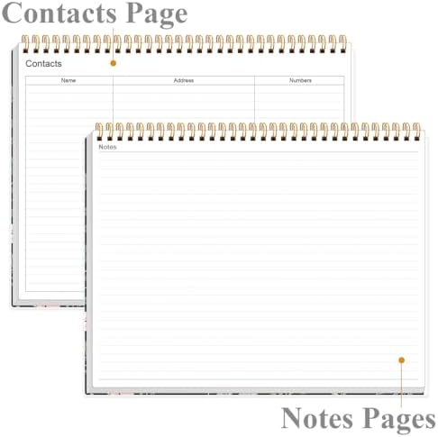 Weekly Productivity Planner - 8.5" x 11" Dashboard Desk Notepad Has 6 Focus Areas to List Tasks for Goals, Projects, Clients, Academic or Meal-Organize Your Daily Work Efficiently, 54 Weeks, Flower-D