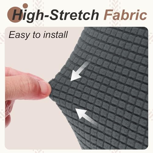 PATIKIL 1 Set Office Chair Cover, Desk Chair Cover Stretchable Universal Computer Seat Slipcover Large with Armrest Covers Zipper for Rolling Office Chairs Home Desk Seat, Dark Gray