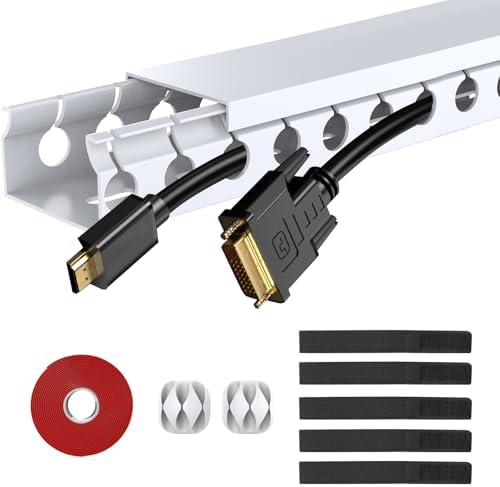 ENONCI Cable Raceway Kit 154in Under Desk Wire Cover Organizer 10-Pack
