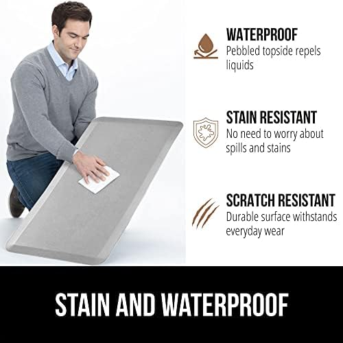 GORILLA GRIP Cushioned Antifatigue Kitchen Mat for Floor, 48x20, Light Gray