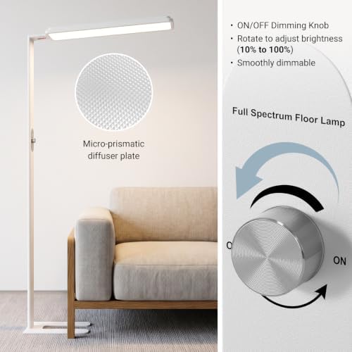 LED Floor Lamp 68inch Standing led Desk Light Eye-Caring Reading Study