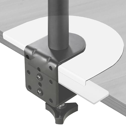 VIVO Steel Reinforcement Bracket Mount Plate for Thin, Glass, and Other Fragile Table Top Surfaces, Compatible with Most Monitor Stand C-Clamp Installations, Anti-Slip No Scratch, White, STAND-AC01RW