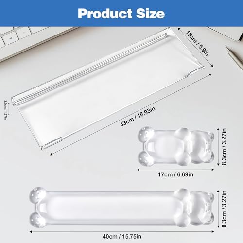 16.9inch Computer Keyboard Stand for Desktop, Gel Keyboard Wrist Rest Set