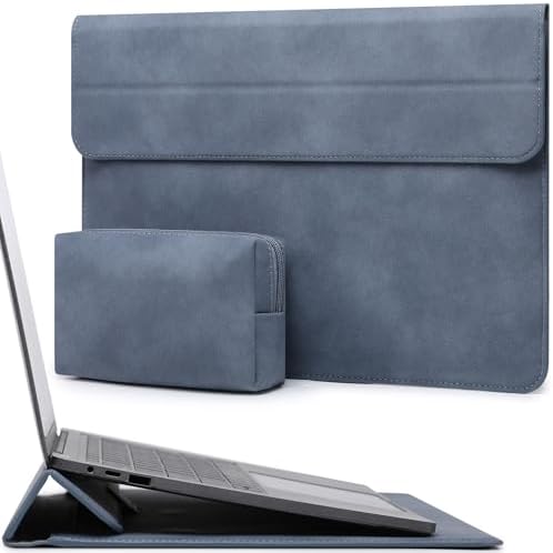 HYZUO 13.3-14 Inch Laptop Case Sleeve with Stand Feature, Haze Blue