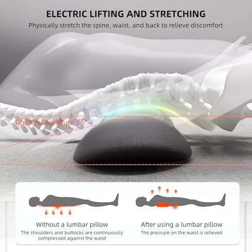 Lumbar Support Pillow Massage for Back Relaxation (Black)