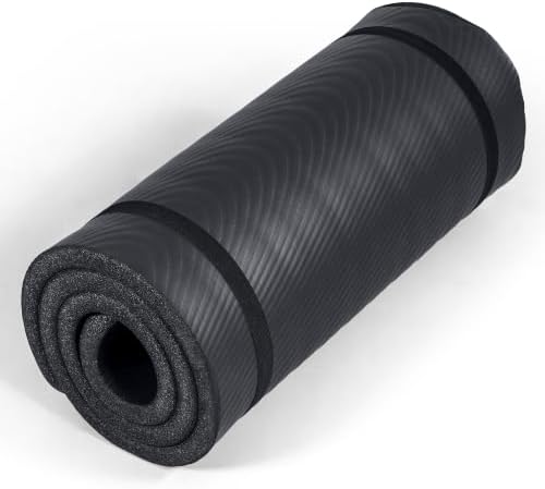 Tone Fitness 1" Extra Thick Yoga Mat, Exercise & Pilates Mat with Strap