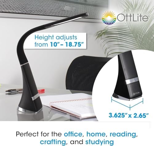OttLite Recharge LED Travel Lamp, Rechargeable, Black