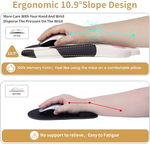 L-SPOUTTO Ergonomic Mouse Pad with Wrist Rest,Cute Mouse Pad Wrist Support