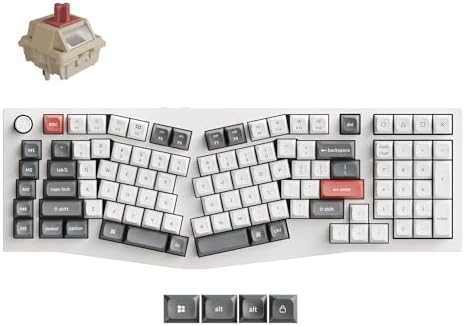 Keychron Q13 Ultra 8K Wireless Mechanical Keyboard, White 96% Alice Ergonomic Keyboard with Numpad, Full Aluminum RGB Custom Keyboard, Hot-Swappable Silk POM Switch for Mac Windows Linux