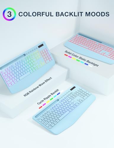 SABLUTE Wireless Keyboard and Mouse Combo, 9 Backlit Effects, RGB, 2.4GHz