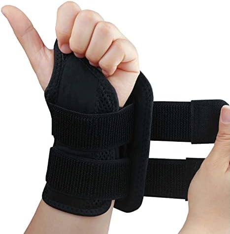 Carpal Tunnel Wrist Brace, Adjustable Wrist Support Brace, Night Wrist Sleep Supports Splints Arm Stabilizer (Left Hand, S/M, Black)