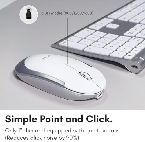 Macally Premium Bluetooth Keyboard and Mouse for Mac | Compatible Wireless Apple Keyboard and Mouse Combo (110 Keys Multi-Device Rechargeable) for MacBook Pro/Air and iMac