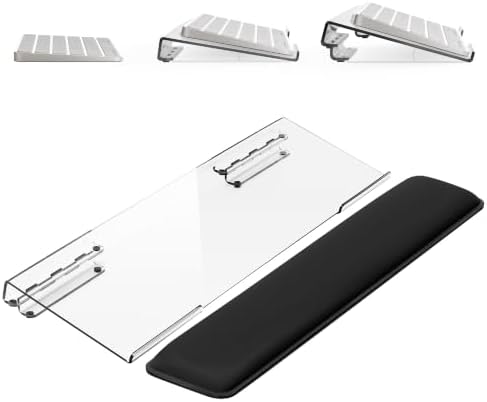 Adjustable Computer Keyboard Stand for Desktop, Keyboard Wrist Rest(Clear)