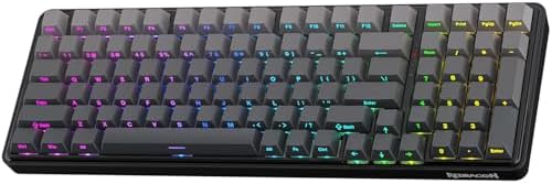 Redragon K744 GB PRO 99 Keys Wireless Gasket RGB Gaming Keyboard, 3-Mode Mechanical Keyboard w/Hot-Swap Socket, Gradient PBT Keycaps & 5-Layer Noise Dampening, Custom Linear Switch