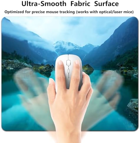 9.5x7.9 Inch Office/Gaming Mouse Pad, Nature Landscape Old Boat on Calm Mountain Lake Cute Anti-Slip Mat for Desk