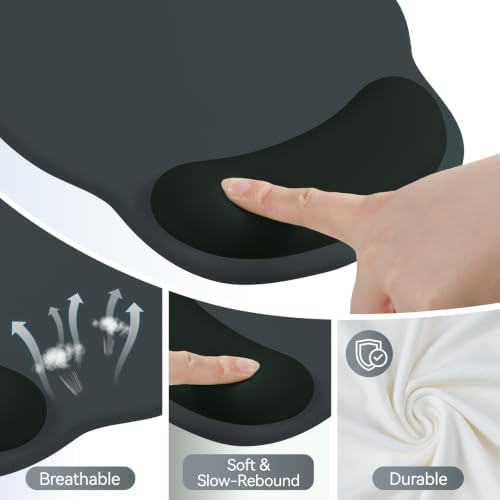 Mouse Pad with Wrist Rest, 2-in-1 Mousepad with Wrist Support Set