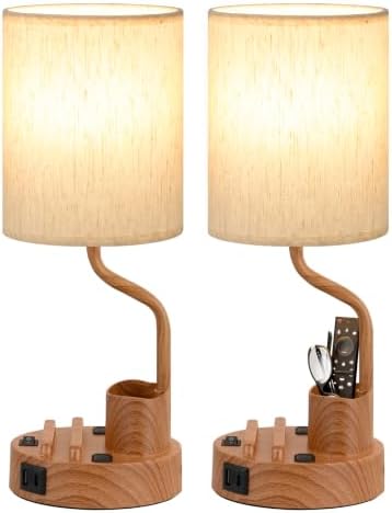 Fenmzee Bedside Lamps for Bedroom Set of 2 - Table Desk Lamp for Nightstand