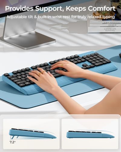 seenda COE200 Wireless Bluetooth Keyboard and Mouse Combo with Wrist Rest